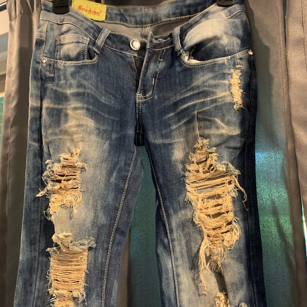 Acid Wash Ripped Skinny Jeans